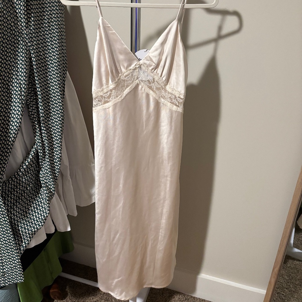 Princess Polly Silk Cream Dress